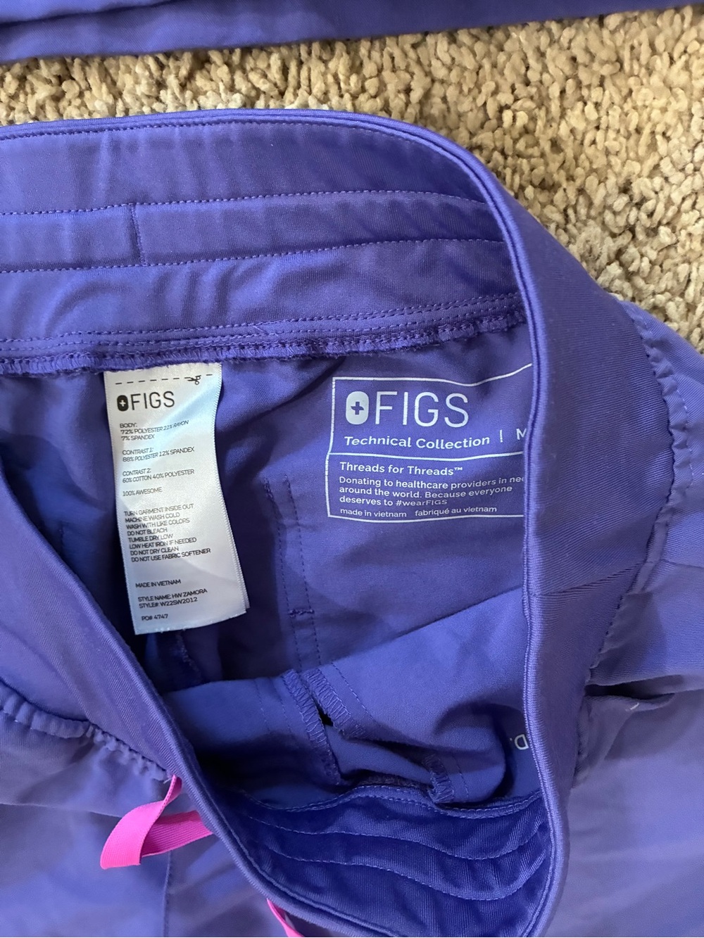 Figs amethyst Zamora high waisted jogger and Casma top - medium - Picture 2 of 4